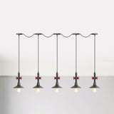 Industrial Saucer Tandem Pendant Lamp - Black (3/5/7-Bulb) For Restaurant Lighting