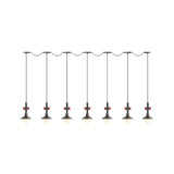 Industrial Saucer Tandem Pendant Lamp - Black (3/5/7-Bulb) For Restaurant Lighting