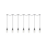 3/5/7-Head Iron Tandem Ceiling Light In Rustic Black Finish With Wire Cage - Perfect For Restaurants