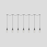 3/5/7-Head Iron Tandem Ceiling Light In Rustic Black Finish With Wire Cage - Perfect For Restaurants