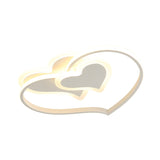Modern Led Flush Mount Ceiling Light With Heart-Shaped Acrylic Shade - Black/White/Pink Finish For