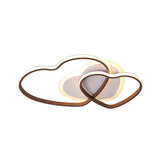 Cartoon Led Heart Design Flush Mount Lamp With Coffee Finish
