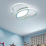Loving Heart Led Flush Mount Ceiling Light Fixture - Nordic Style For Nursery (White/Pink/Blue)