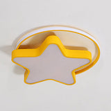 Nordic Star Led Flush Mount Ceiling Light With Acrylic Ring For Kids Room