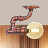 Copper Antique Global Semi Flush Lighting: Amber Glass Led Close To Ceiling Lamp / B