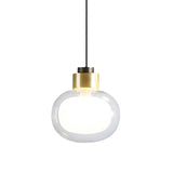 Brass Led Pendant Light With Clear Glass Shade