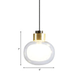 Brass Led Pendant Light With Clear Glass Shade