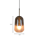 Vintage Gold Pendant Light With Tan Glass Shade For Restaurants