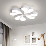 Iron Clover Flush Ceiling Light In Macaron White/Blue/Pink Led Mount With Acrylic Shade - Ideal For