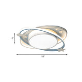 Orbit Planet Acrylic Led Flushmount Blue Ceiling Light For Nursery School And Kids
