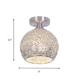 Modern Mini Dome Ceiling Flush Mount Light Fixture Chrome Finish Single Apartment Aluminum Design