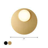 Modern Cream Glass Flush Mount Lamp: Designer 1-Light Ceiling Fixture With Black/Brass Disk Top