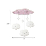 Childrens Sweet Dream Cloud Led Ceiling Light For Bedroom - With Draping Acrylic And Flush Mount In