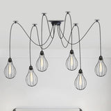 Vintage Iron Pear Cage Swag Pendant Lamp Black Multiple Hanging Lights 2/3/6 Light Options 6 /