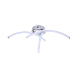Minimalistic Metallic Linear Led Flush Mount Light With Warm/White Glow