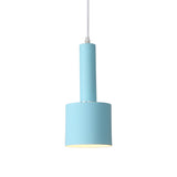2-Layer Tube Metal Hanging Light Kit - Macaron Blue Ceiling Pendant Lamp