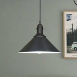 Farmhouse Style Metal Ceiling Pendant Black/White Finish Indoor Hanging Light Fixture Black