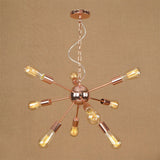 Copper/Chrome Sputnik Chandelier - Retro Metal Pendant Light With 9/12 Lights Stylish Ceiling Lamp