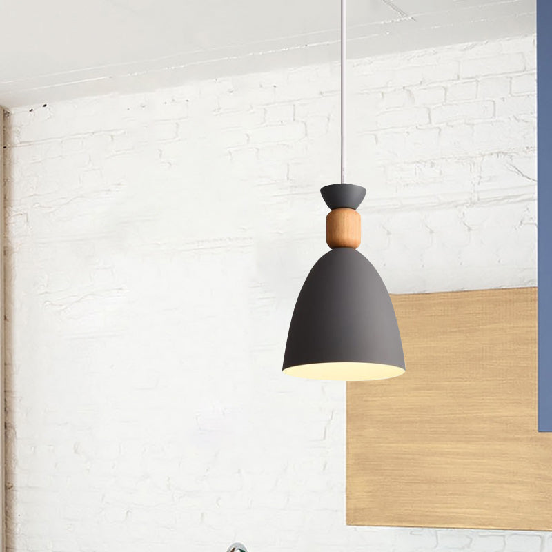 Grey/White/Green Macaron Style Dome Pendant Light With Adjustable Cord - Perfect For Over Table