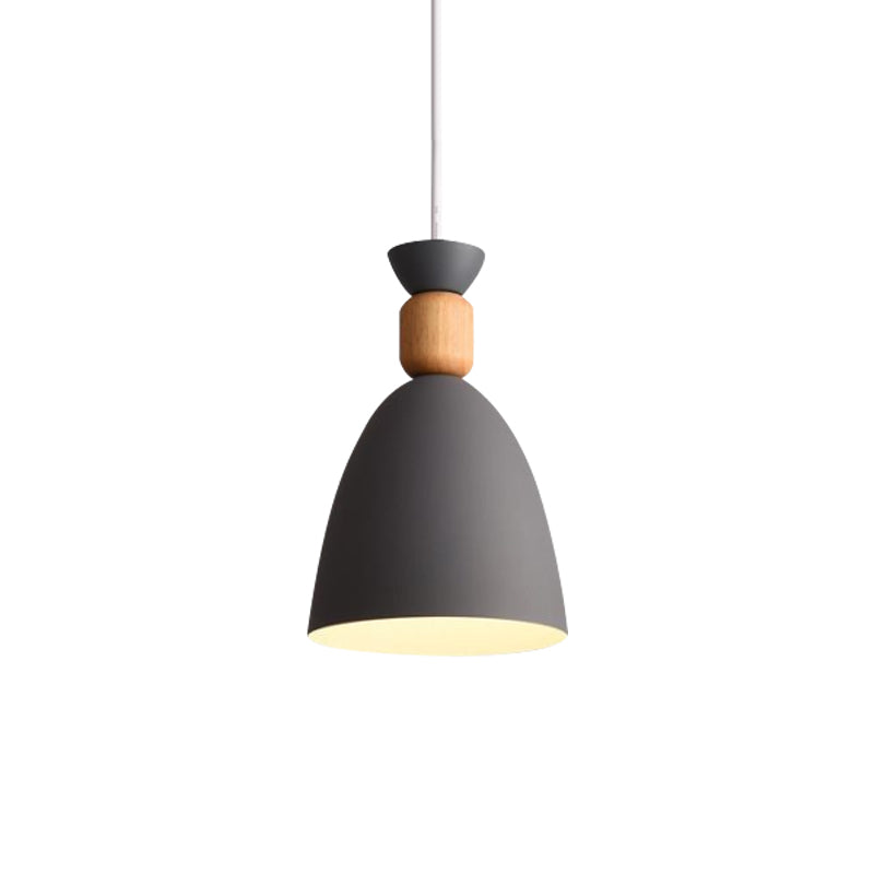 Grey/White/Green Macaron Style Dome Pendant Light With Adjustable Cord - Perfect For Over Table