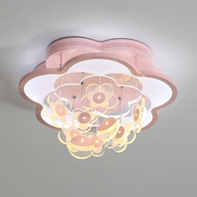 Blossom Modern Led Ceiling Light For Adult & Kid Bedrooms (Acrylic Flushmount) Pink / 23.5 2 Color