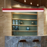 Contemporary Metal Led Hanging Lamp - Tubular Pendant Light For Dining Room Red/Blue/Yellow Red