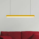 Contemporary Metal Led Hanging Lamp - Tubular Pendant Light For Dining Room Red/Blue/Yellow