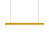 Contemporary Metal Led Hanging Lamp - Tubular Pendant Light For Dining Room Red/Blue/Yellow