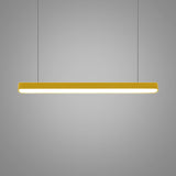 Contemporary Metal Led Hanging Lamp - Tubular Pendant Light For Dining Room Red/Blue/Yellow