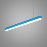 Contemporary Metal Led Hanging Lamp - Tubular Pendant Light For Dining Room Red/Blue/Yellow