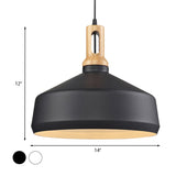 Modern Hanging Ceiling Light With Cone/Drum Shade - 1-Light Aluminum Pendant For Dining Room