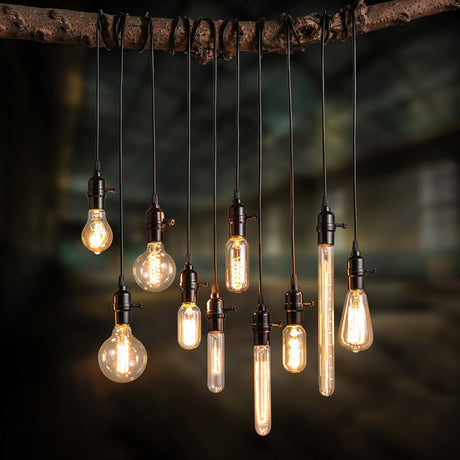 Vintage 1-Light Metal Pendant Light In Black - Ideal For Restaurant Décor