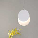 Modern Led Pendant Hanging Lamp - Rotatable Crescent Drop Light With Acrylic Shade In Black/White