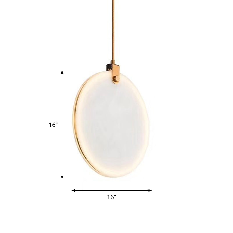 Modern White Glass Pendant Lamp With Led In 8/10/12 Diameter And Warm Light