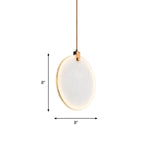 Modern White Glass Pendant Lamp With Led In 8/10/12 Diameter And Warm Light