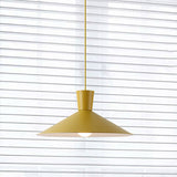 Nordic Cone Down Pendant Light - 1 Pink/Blue/Grey Metal Hanging Design Yellow