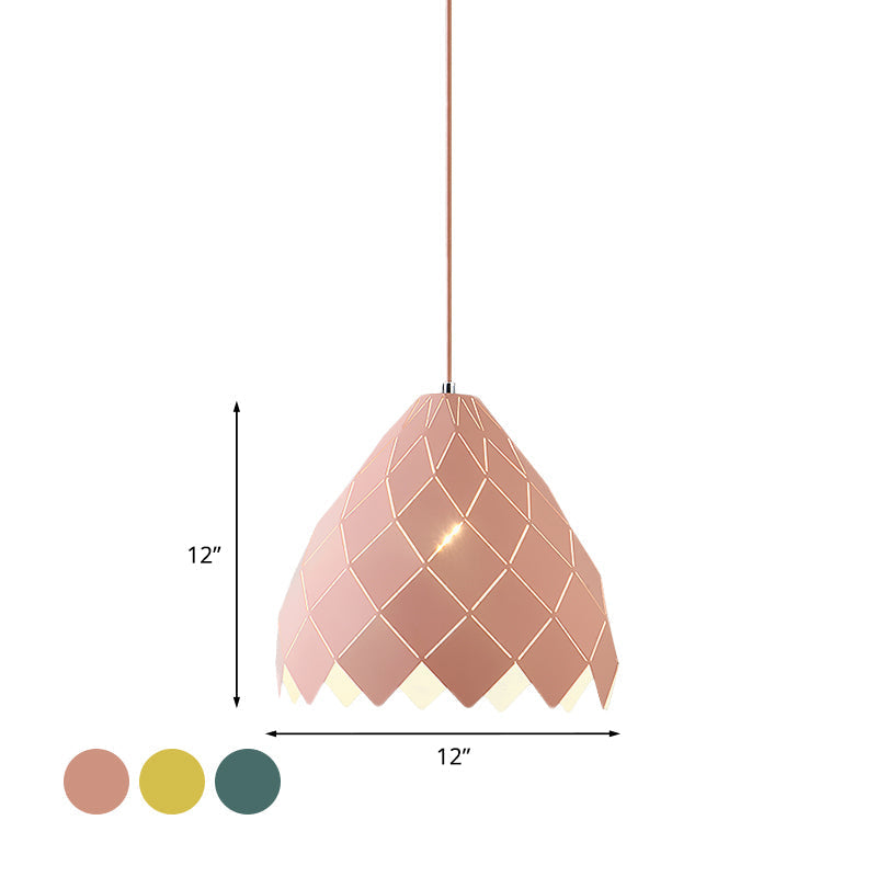Nordic Metal Geometric Splicing Pendant Light - 1 Pink Yellow Green Hanging Fixture