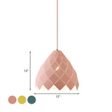 Nordic Metal Geometric Splicing Pendant Light - 1 Pink Yellow Green Hanging Fixture