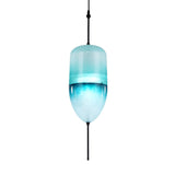 Modern Blue Teardrop Pendant Lamp With Glass Shade In White/Warm Light