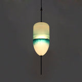 Modern Blue Teardrop Pendant Lamp With Glass Shade In White/Warm Light