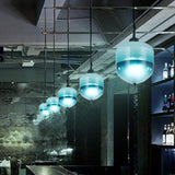 Modern Blue Teardrop Pendant Lamp With Glass Shade In White/Warm Light