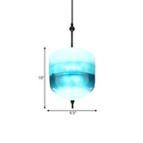 Modern Blue Teardrop Pendant Lamp With Glass Shade In White/Warm Light