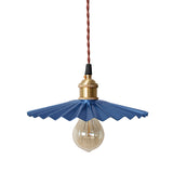 Modern Scalloped Hanging Ceiling Light | Stylish Black/Red Metallic Pendant For Bedside