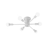 Sputnik Style Ceiling Light In Black/White/Gold With 6/8/10 Heads - Contemporary Semi-Mount Fixture