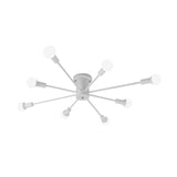 Sputnik Style Ceiling Light In Black/White/Gold With 6/8/10 Heads - Contemporary Semi-Mount Fixture