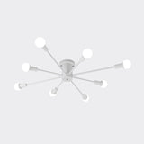 Sputnik Style Ceiling Light In Black/White/Gold With 6/8/10 Heads - Contemporary Semi-Mount Fixture
