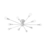 Sputnik Style Ceiling Light In Black/White/Gold With 6/8/10 Heads - Contemporary Semi-Mount Fixture