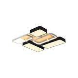 Contemporary Black Rectangular Flush Ceiling Light Led Acrylic Lighting For Living Room - 23/25.5
