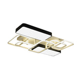 Contemporary Black Rectangular Flush Ceiling Light Led Acrylic Lighting For Living Room - 23/25.5