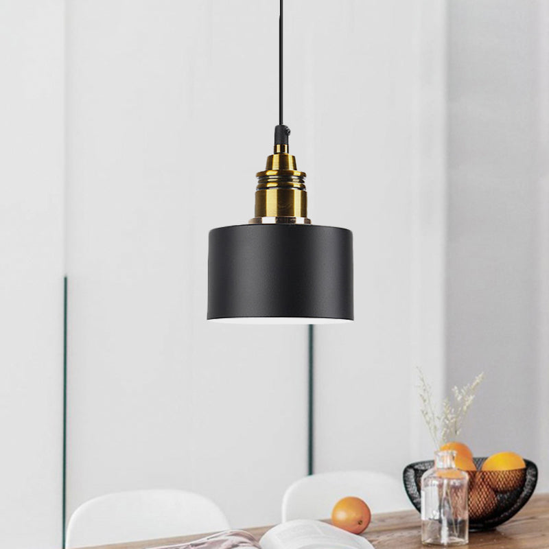 Modern Monochrome Hanging Pendant Light For Study Room - Aluminum Shade